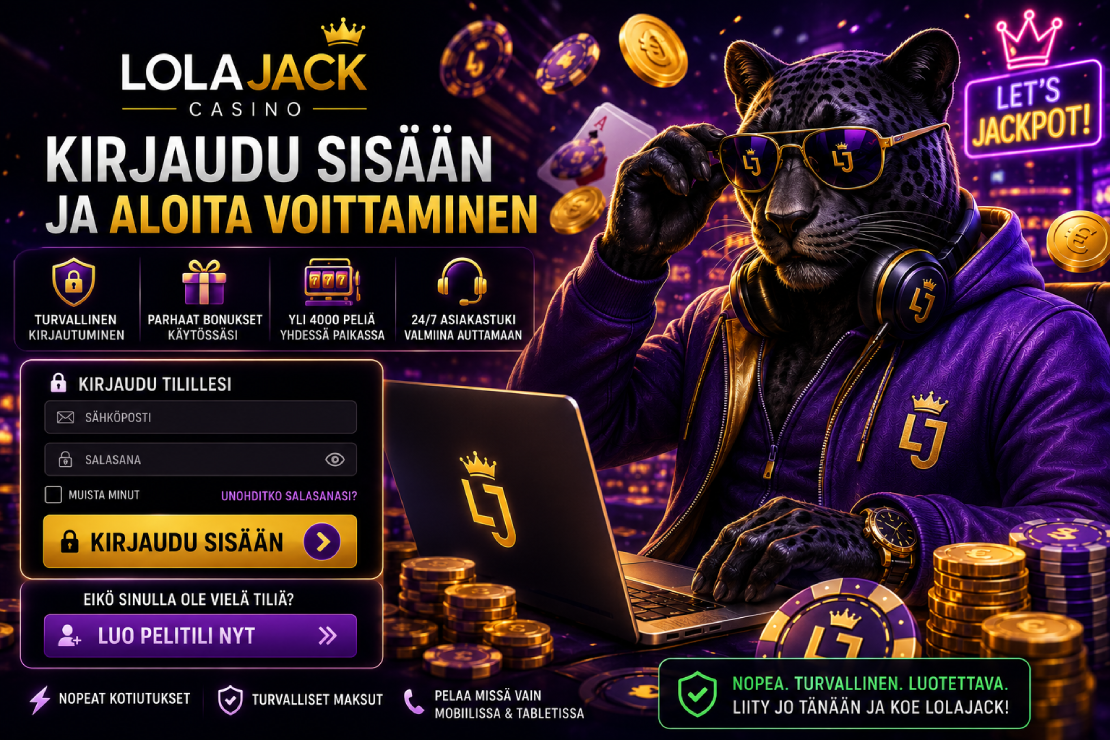 LolaJack login ja rekisteröityminen